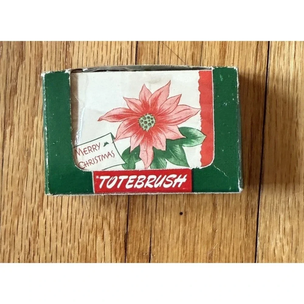 Vtg 40s Totebrush Travel Toothbrush Kit‎ Folding Toothbrush & Case ORG Package